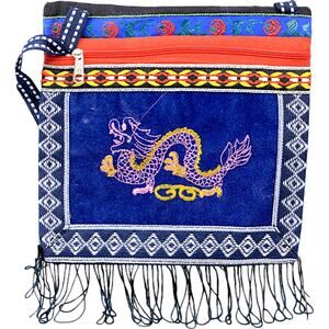 Dragon Stitched Crossbody Purse Satchel Bag